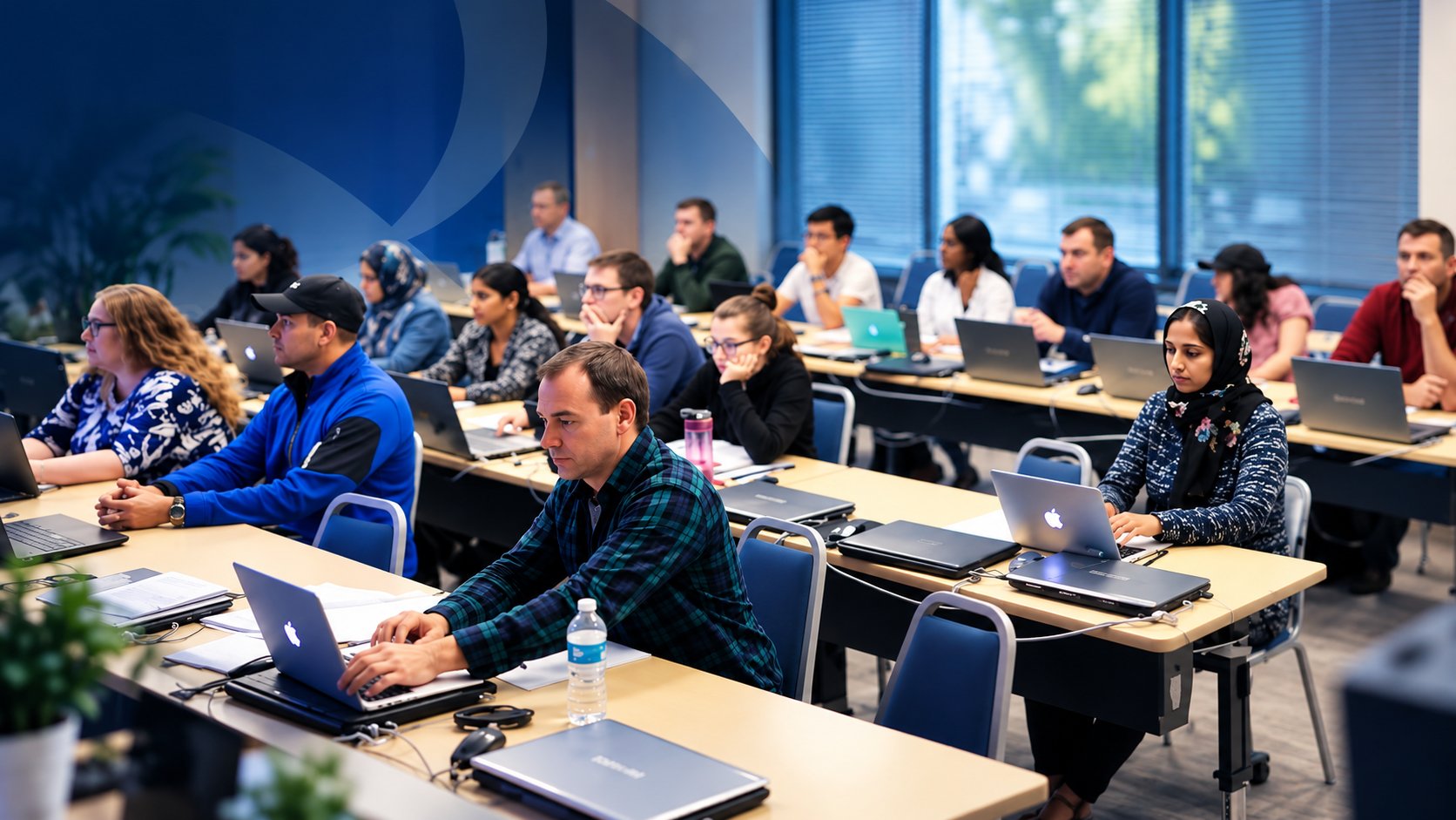 Students learning together at Portnov Computer School